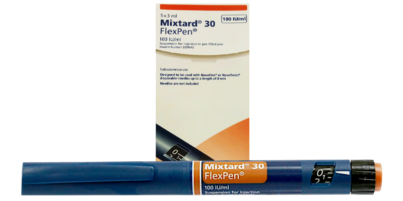 Инсулин Микстард - упаковка и картридж